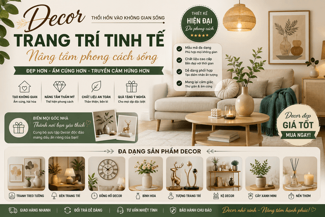 Sản Phẩm Decor – Giải Pháp Trang Trí Không Gian Sống Hiện Đại Và Tinh Tế