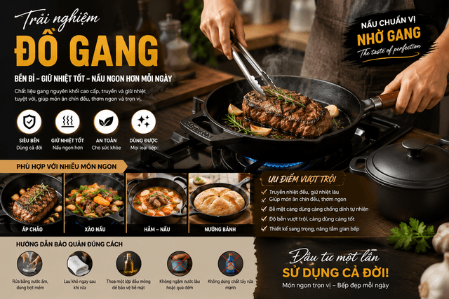 TRẢI NGHIỆM SỬ DỤNG ĐỒ GANG – CÀNG DÙNG CÀNG “NGHIỆN” VÌ NẤU NGON VÀ SIÊU BỀN