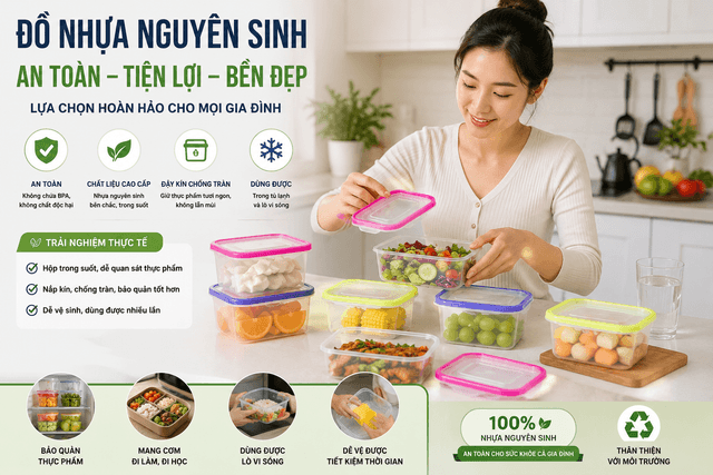 Trải Nghiệm Sử Dụng Đồ Nhựa Nguyên Sinh – Nhỏ Gọn, Tiện Lợi Và An Toàn Cho Mọi Gia Đình