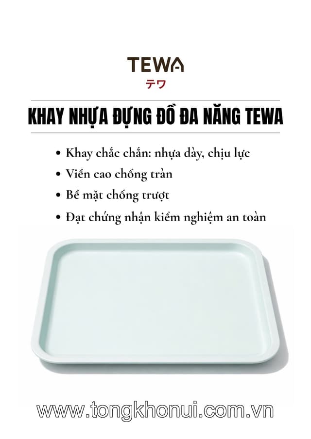 KHAY NHỰA ĐỰNG ĐỒ ĐA NĂNG 41X30CM TEWA – KHAY BƯNG BÊ TRÀ, CÀ PHÊ, MỸ PHẨM DECOR (MÃ 80061)