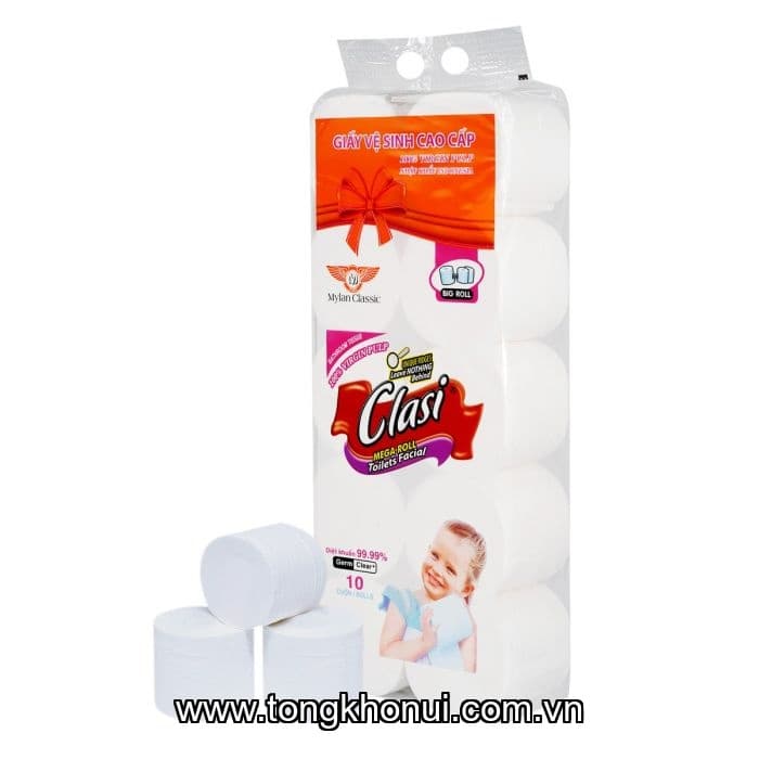 Giấy vệ sinh Clasi em bé không lõi 10 cuộn/lốc