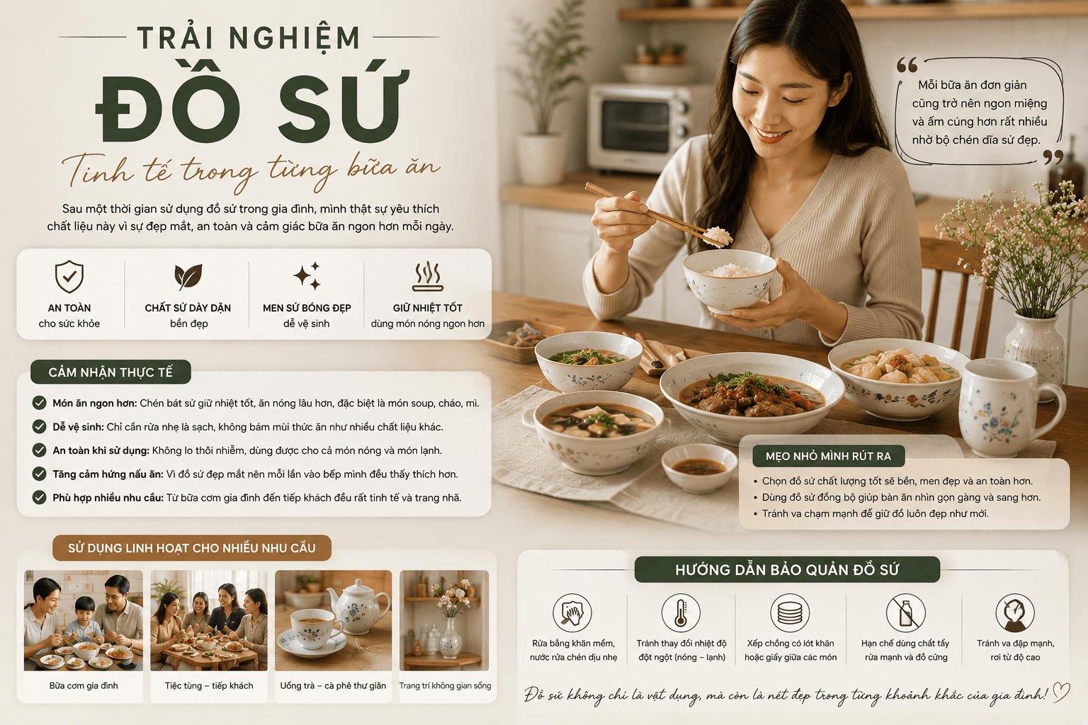 TRẢI NGHIỆM SỬ DỤNG ĐỒ SỨ – TINH TẾ, SANG TRỌNG VÀ NÂNG TẦM KHÔNG GIAN SỐNG