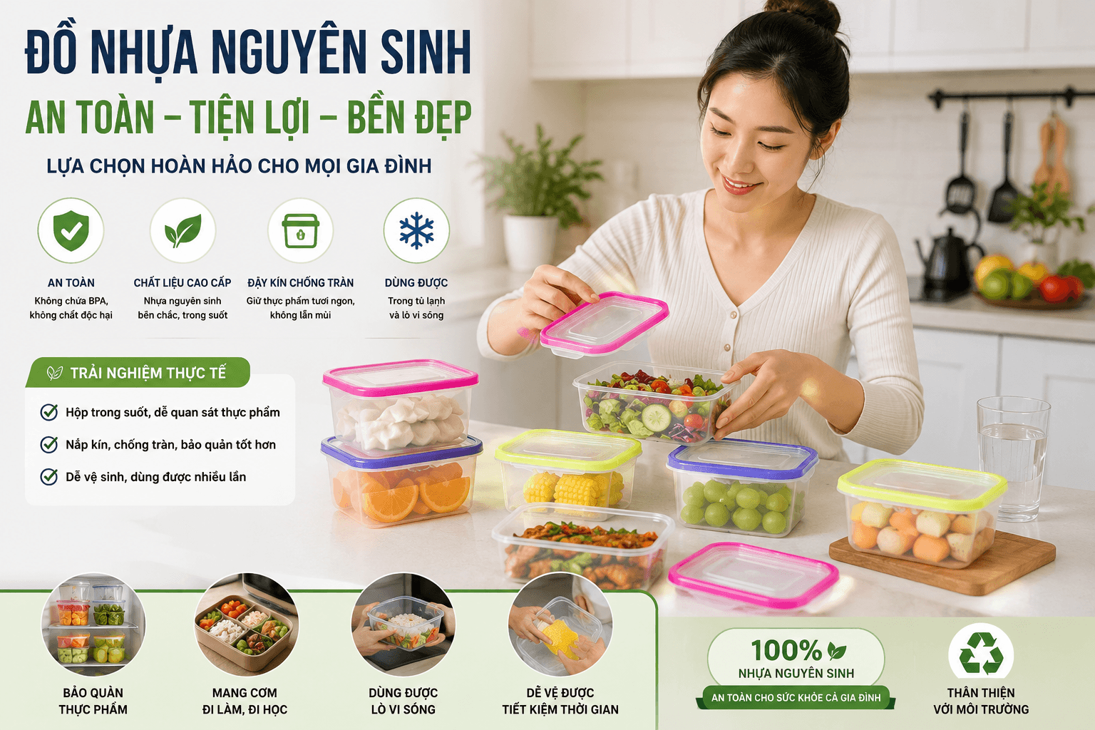 Trải Nghiệm Sử Dụng Đồ Nhựa Nguyên Sinh – Nhỏ Gọn, Tiện Lợi Và An Toàn Cho Mọi Gia Đình