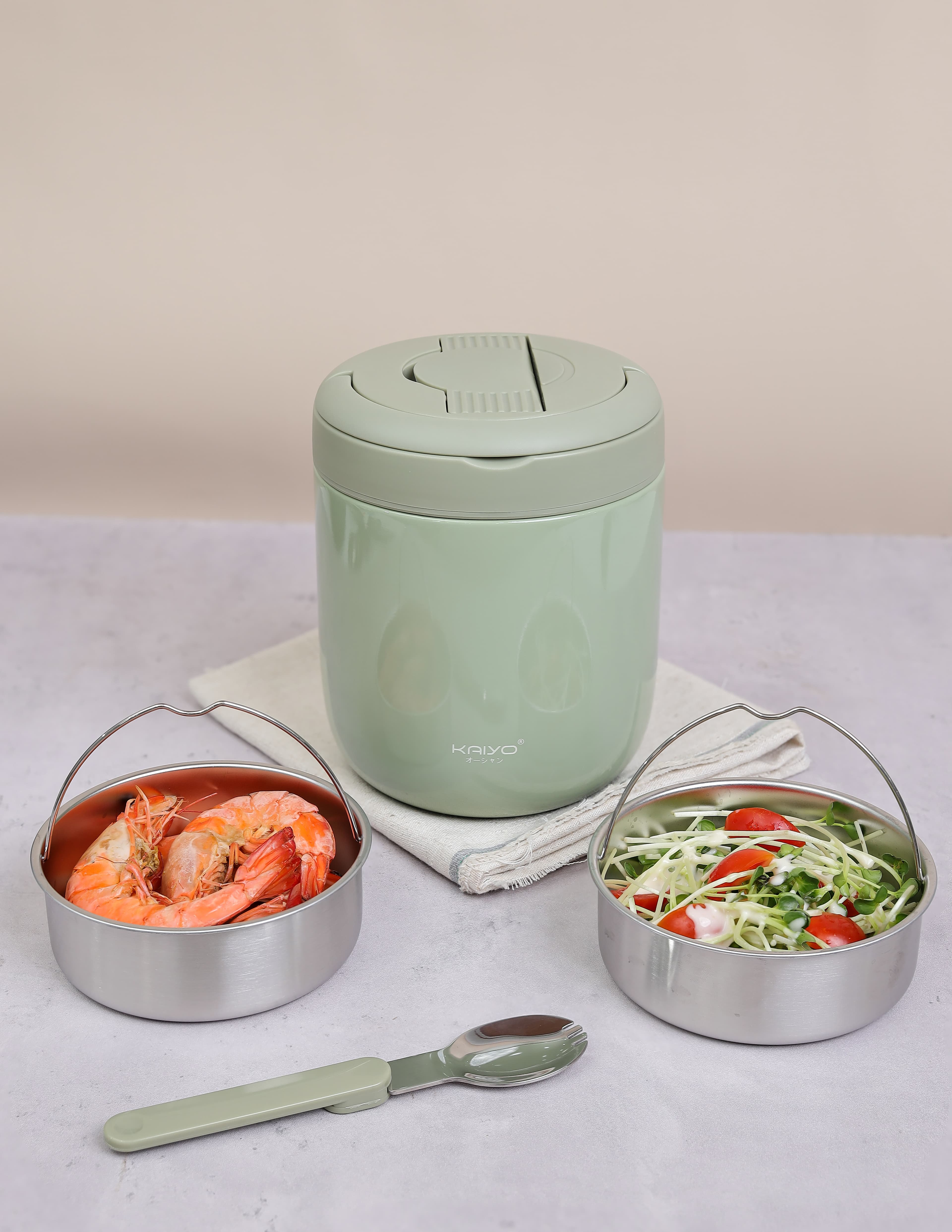 Cặp Lồng Giữ Nhiệt 3 Ngăn Kaiyo 1.3L: Bữa Trưa Nóng Sốt, Tiện Lợi Suốt 8H!