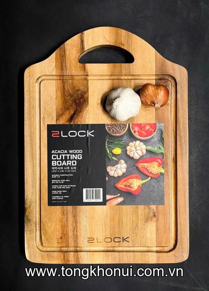 THỚT GỖ 2LOCK 33x23CM: Gỗ Tự Nhiên Bền Đẹp, Rãnh Hứng Nước Tiện Lợi Cho Mọi Bếp Việt