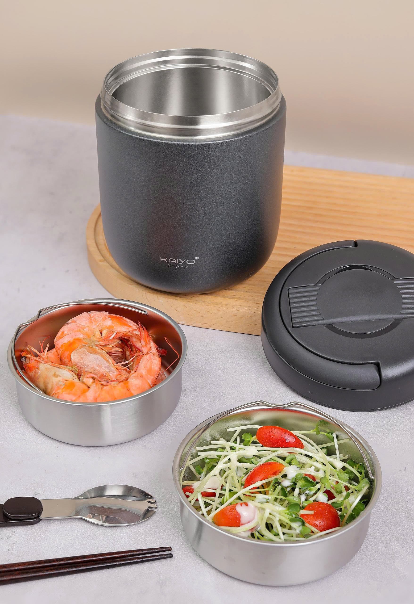 Cặp Lồng Giữ Nhiệt 3 Ngăn Kaiyo 1.3L: Bữa Trưa Nóng Sốt, Tiện Lợi Suốt 8H!
