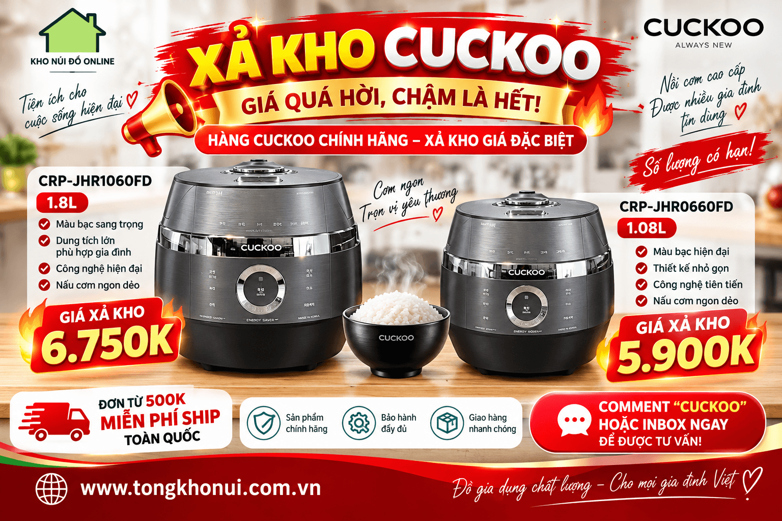 🚨🚨 XẢ KHO CUCKOO – GIÁ QUÁ HỜI, CHẬM LÀ HẾT! 🔥🔥